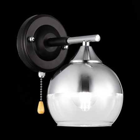 Wall lamp EVOLUCE. Sle106501-01. Gocia. 1x60 W, E27, 13x20 cm, black color, chrome-2