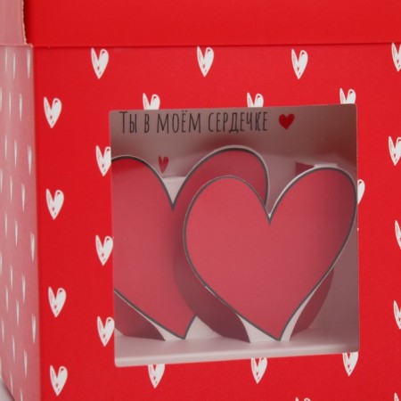 Gift folding box with 3D effect, packaging, “with love”, 11 x 11 x 13 cm-8