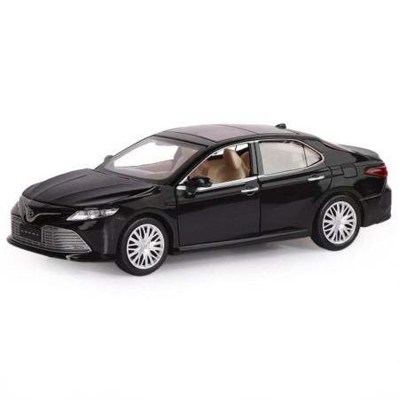 Metal machine Toyota Camry, 1: 32, Inerts, light and sound effects, doors open, black color-3
