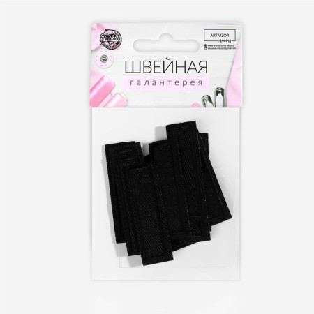 Clothing patch "Rectangle", 4.2 × 1 cm, heat -mock, black color-3