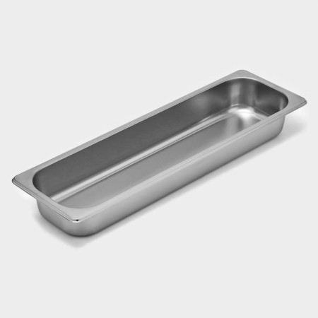 Gastrootiness 2/4 of stainless steel, 65 mm, 53 × 16.4 × 6.5 cm, thickness 0.8 mm-1