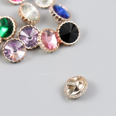 Button plastic for creativity "Crystal in the cut" set of 12 pcs mix 1.2x1.2x0.8 cm-2