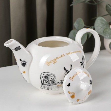 Porcelain kettle "Crazy tea party", 1.2 liters-2