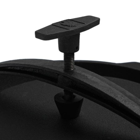 Siberian Grill-Jabovnya, 330x61.5 mm, cast iron, with a bracket, a lid and grill-press-3