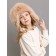 Baby fur hat, size 52, beige color