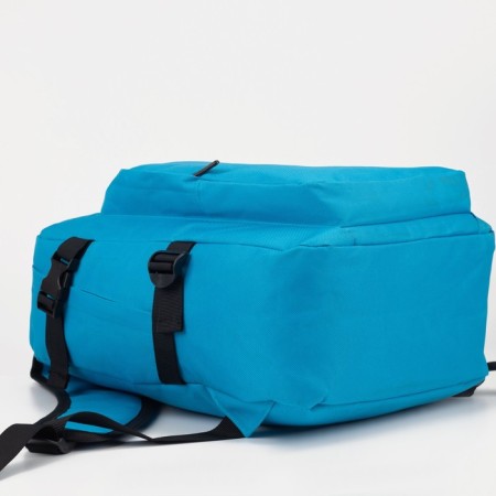 Youth backpack 2 in 1 of textiles with lightning, external pocket, blue color-3