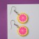 Earrings Assorted "Yummy" bright citrus, yellow-pink color in silver