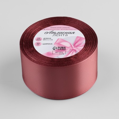 Satin tape, 50 mm × 23 ± 1 m, color Pink Antik No. 102-1