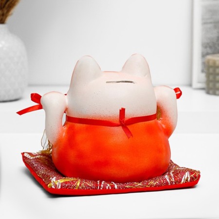 Копилка "Кот Манэки-нэко" красный-2