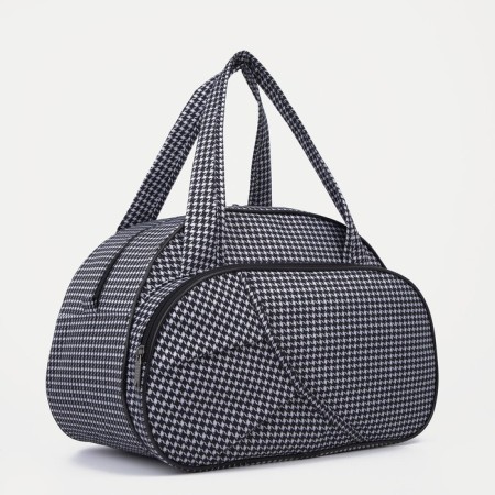 Road bag with lightning, external pocket, white/black color