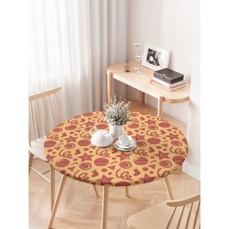Tables on the table "Folk jewelry", round, oxford, elastic band, size 140x140 cm, diameter 105-120 cm-2