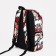 School backpack of textiles on lightning, 3 pockets, brown color