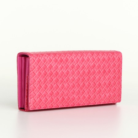 Women's wallet on magnets, pink color