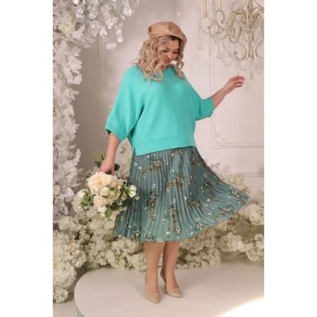 Female jumper, size 58, turquoise color-11