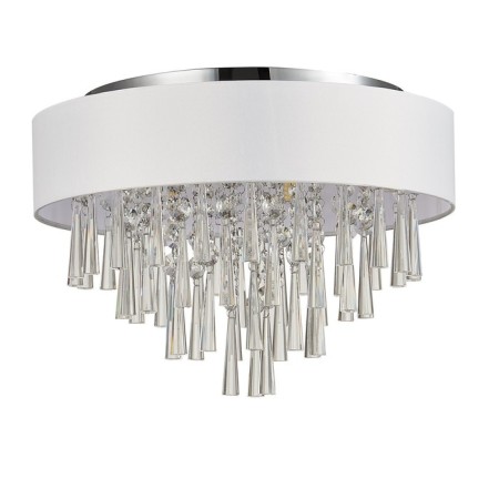 Ceiling lamp G9, 6x5W, 33x45 cm, chrome color, white, transparent