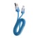 Oxion DCC328, MicroUSB cable, charging + data transfer, 1 m, flat, blue