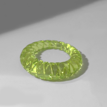 Ring plastic "Spring", green color, 17 size-2