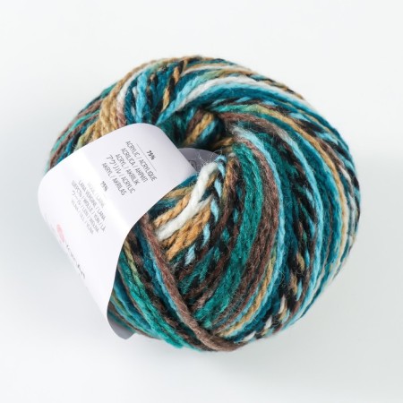 Yeritage yarn 75% acrylic, 25% wool 125m/50g (337 emerald-white-beige)-1