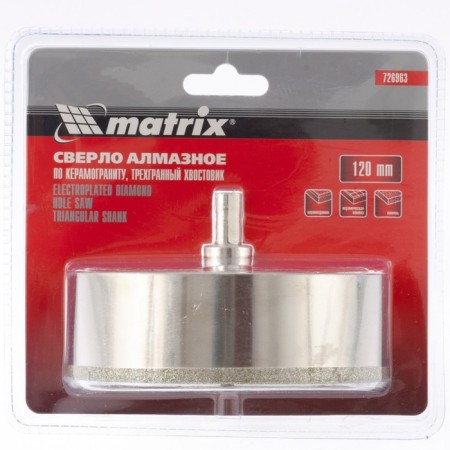 Diamond drill Matrix, according to porcelain tiles, 120 x 67 mm, 3rd shank