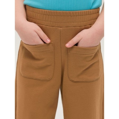 Pants for girls, height 104 cm, brown color-3