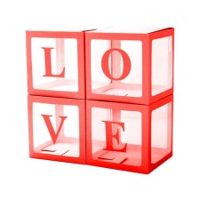 A set of boxes for balloon love, red, 30x30x30 cm, 4 pcs.