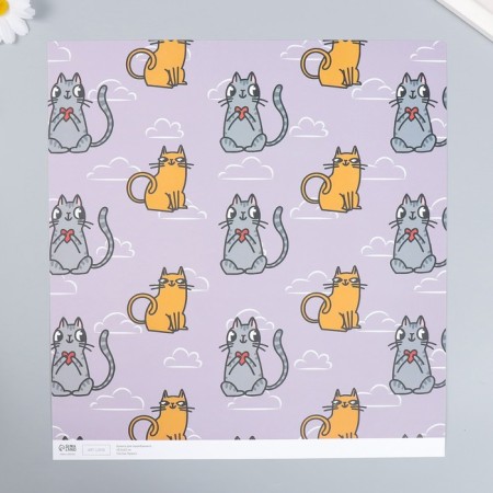 Scrapbooking "Cat" density 180 g 30.5x32 cm-1
