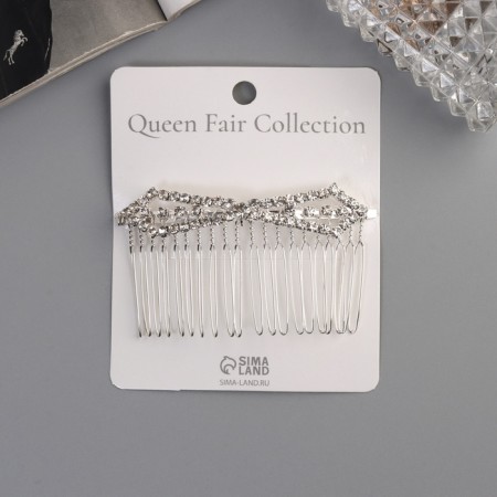 Hair crest "Medea" Bant angles, 8 × 4 cm, silver-2