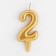 Candle for the cake figure "Oval" Golden "2", large, 5.5 cm