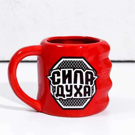 Ceramic “Fight of Spirit” mug, 500 ml, red color-1