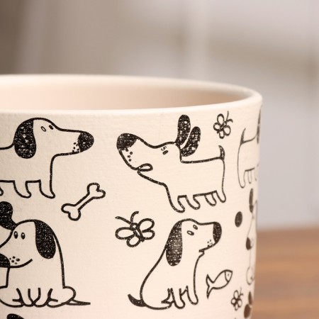 Pot Flower dog White Book №1, 0.8 l, D - 12 cm-2