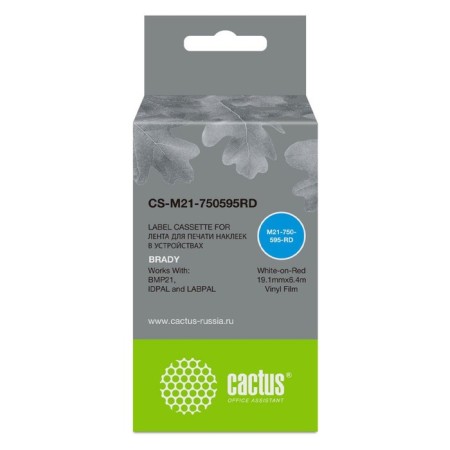 Ribbon cartridge CACTUS CS-M21-750595RD white for BRADY BMP21-Plus, BMP21-Lab