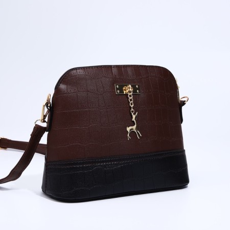 Cross-Bodi Bag on a zipper, brown color-2
