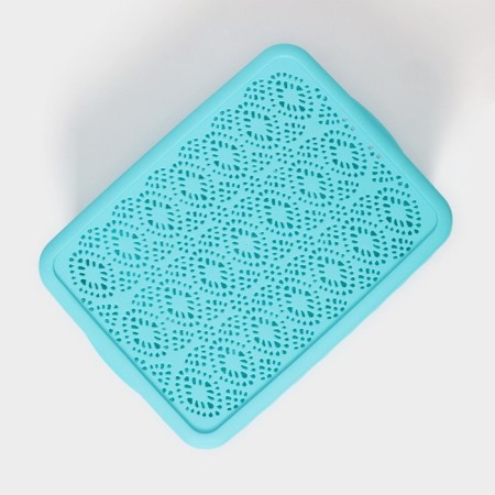 Storage container with a lid "openwork", plastic, 35 × 27 × 12 cm, color mix-2