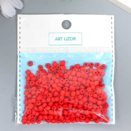 Glass beads 6/0 "matte. Red Chestan" 30 g-2