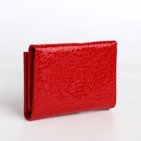 Women's wallet on magnet, red color-1
