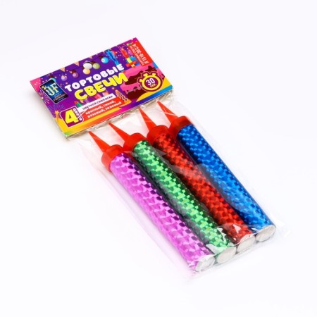 Candles Fountains for the Cake "Rainbow Sparks" 10 cm, 30 seconds, color flame, 4 pcs-7