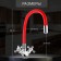 Kitchen mixer Zein Z2106, two -wound, silicone spout, red/chromium
