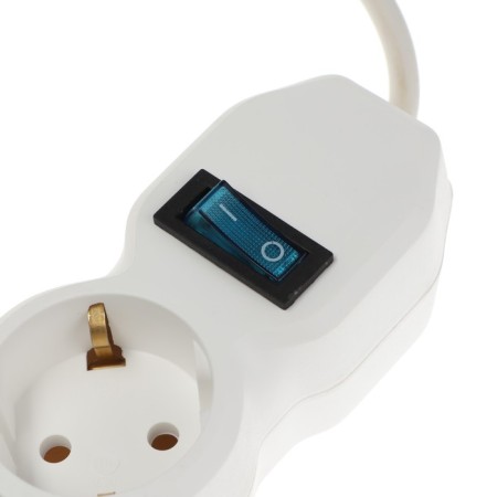 Extension cord Luazon Lighting Eco, 3 sockets, 6 m, 10 A, 3500 W, PVS 3x1 mm2, s/c, with off-3