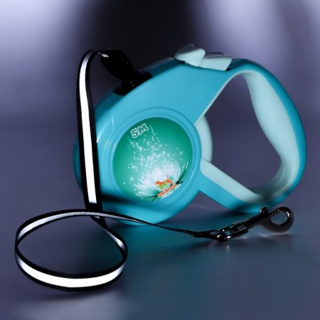 Roulette "Piggon" with a rubberized handle, 5 m, up to 25 kg, cable, turquoise-green-5