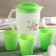 Set of drinking "Oasis", 5 items: jug 1.5 l, 4 glasses 200 ml, 17 × 13 × 20 cm, color mix