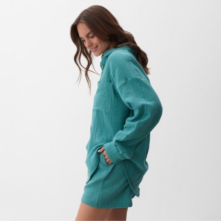 Female Oversize Mist Muslin Size XS, col. turquoise-4