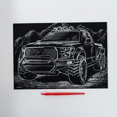 Engraving "jeep" with a metallic effect "silver" A4-3