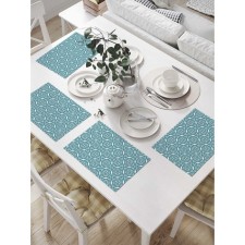 A set of napkins for setting the table “Circle of circles”, rectangular, size 32x46 cm, 4 pcs
