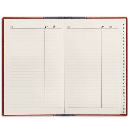 Telephone book A5, 136 x 202 mm, 96 sheets, Cayman, cut alphabet, combined leather-1