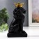 Souvenir Polystone "Black Leo in the Golden Crown" 13.8x5.8x8 cm