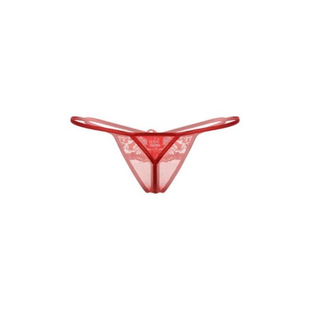 Thong with access Softline Collection, lace, red color, size S/L-2