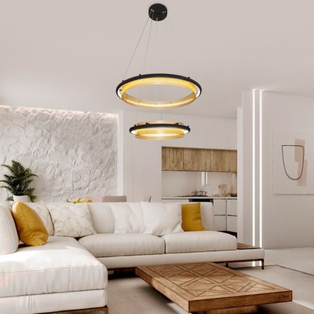 Smart suspended lamp Imperio, SMD, LED tape, 59x59 cm-4