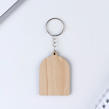 Wooden keychain "Old School", 4.1 x 5.9 cm-3