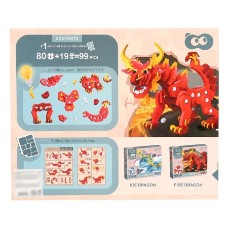 Design "Fire Dragon", soft, EVA material, 99 parts-5