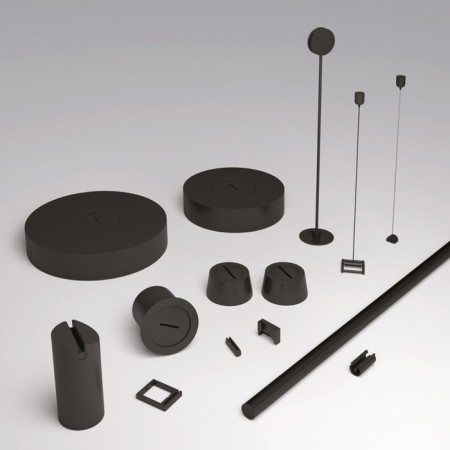 TR5512-BK False base with the possibility of feeding Belty Base D75MM H43MM IP20 Black Alumi-2